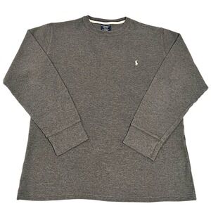 Polo Ralph Lauren Men's XL Thermal Waffle Knit Long Sleeve Shirt Charcoal